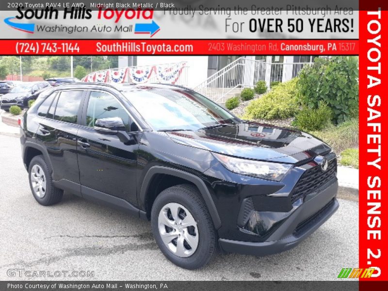 Midnight Black Metallic / Black 2020 Toyota RAV4 LE AWD
