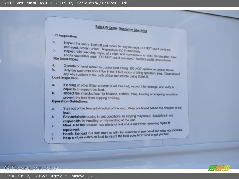 Oxford White / Charcoal Black 2017 Ford Transit Van 150 LR Regular
