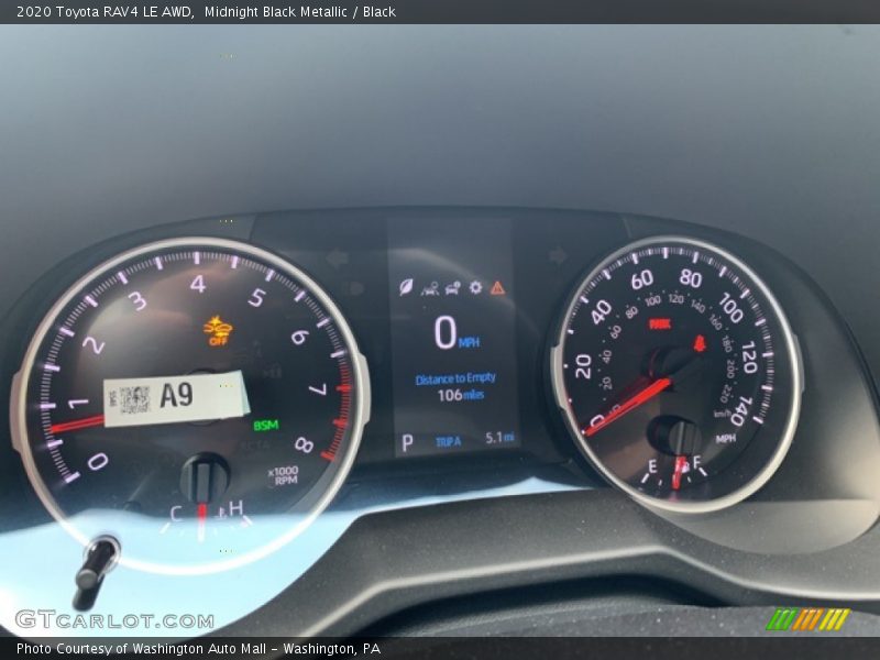 Midnight Black Metallic / Black 2020 Toyota RAV4 LE AWD
