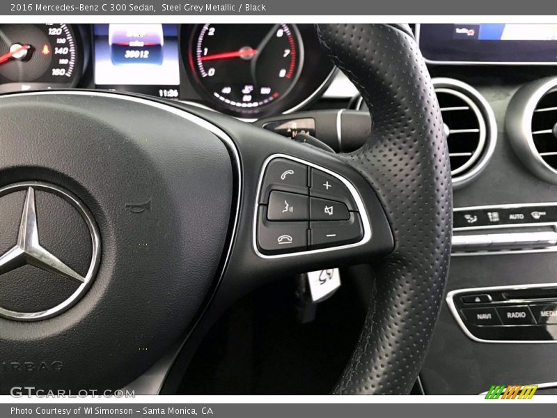 Steel Grey Metallic / Black 2016 Mercedes-Benz C 300 Sedan