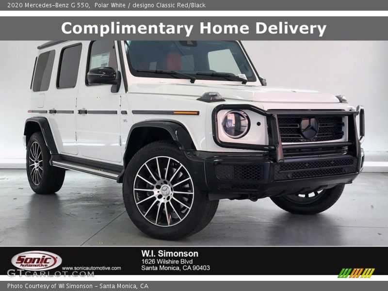 Polar White / designo Classic Red/Black 2020 Mercedes-Benz G 550