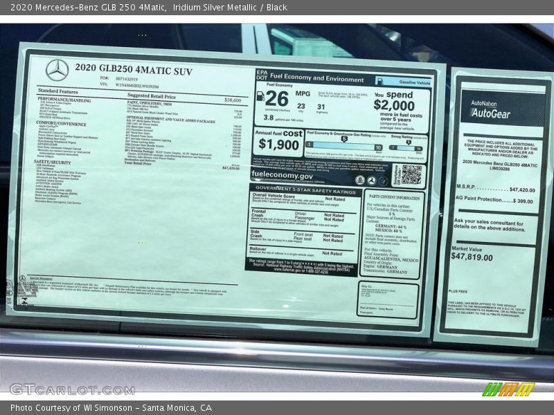 Iridium Silver Metallic / Black 2020 Mercedes-Benz GLB 250 4Matic