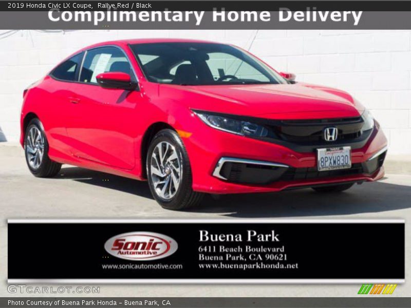 Rallye Red / Black 2019 Honda Civic LX Coupe