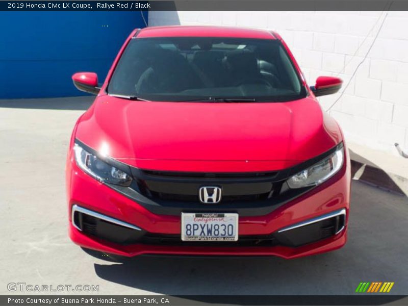 Rallye Red / Black 2019 Honda Civic LX Coupe