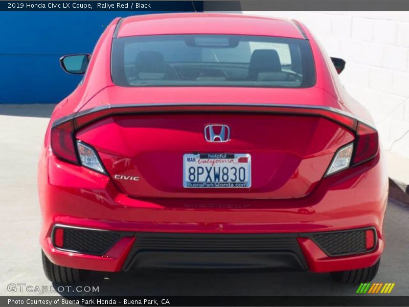Rallye Red / Black 2019 Honda Civic LX Coupe