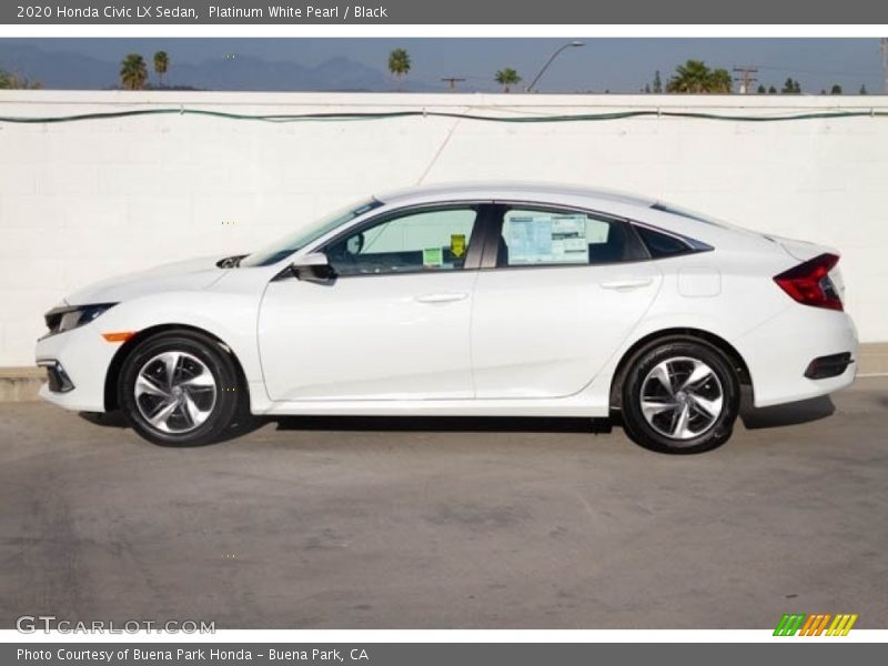 Platinum White Pearl / Black 2020 Honda Civic LX Sedan