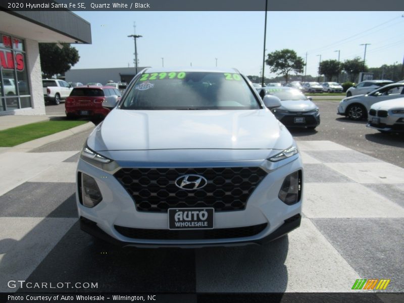 Quartz White / Black 2020 Hyundai Santa Fe SE