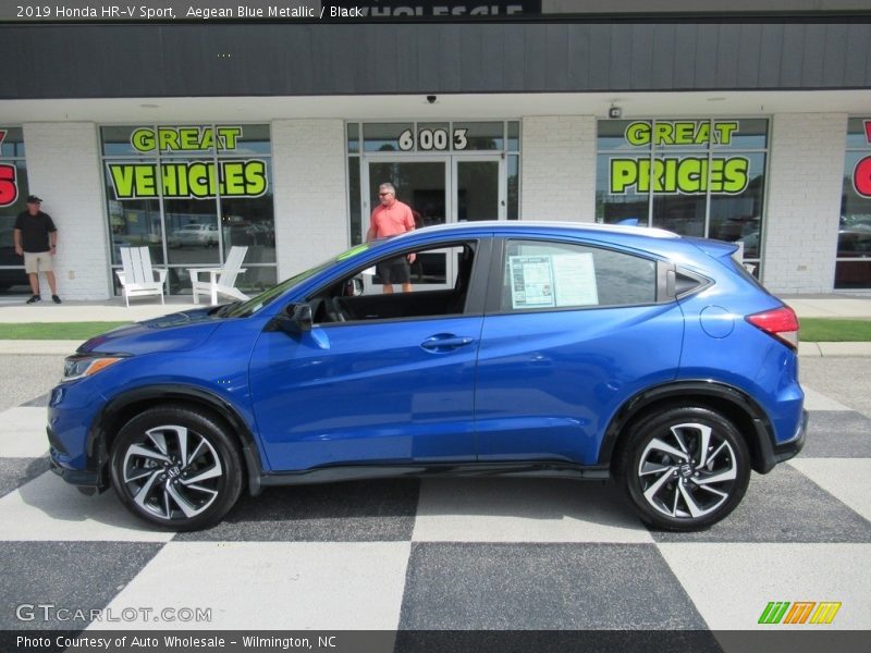 Aegean Blue Metallic / Black 2019 Honda HR-V Sport