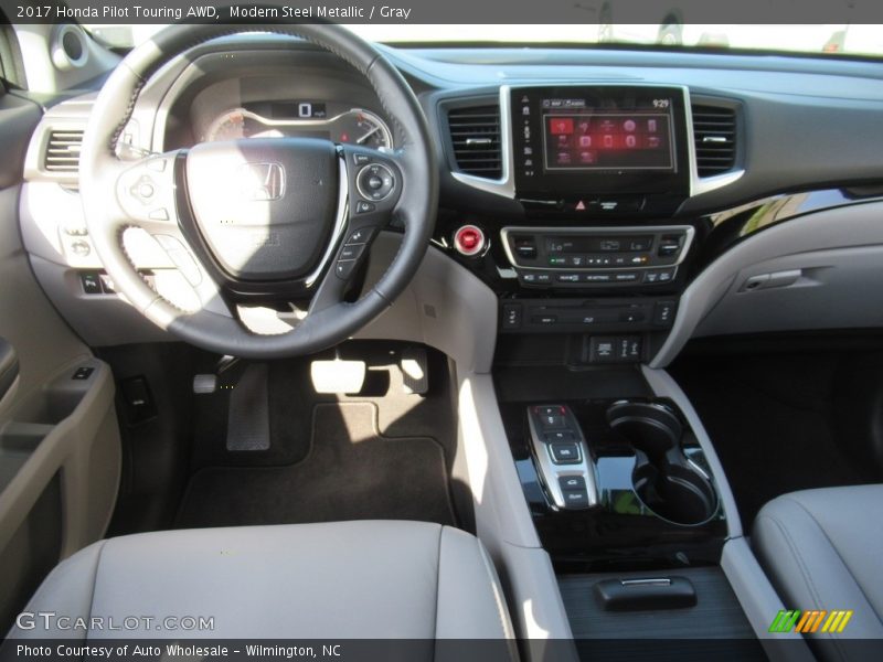 Modern Steel Metallic / Gray 2017 Honda Pilot Touring AWD