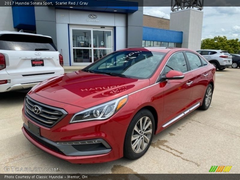 Scarlet Red / Gray 2017 Hyundai Sonata Sport