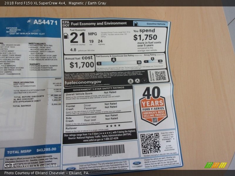 Magnetic / Earth Gray 2018 Ford F150 XL SuperCrew 4x4