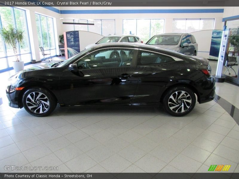 Crystal Black Pearl / Black/Gray 2017 Honda Civic LX Coupe