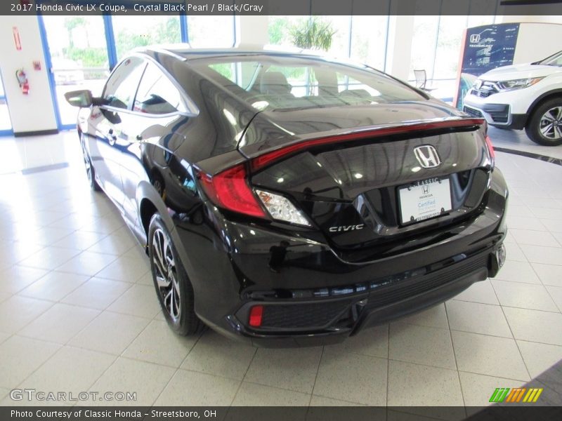 Crystal Black Pearl / Black/Gray 2017 Honda Civic LX Coupe