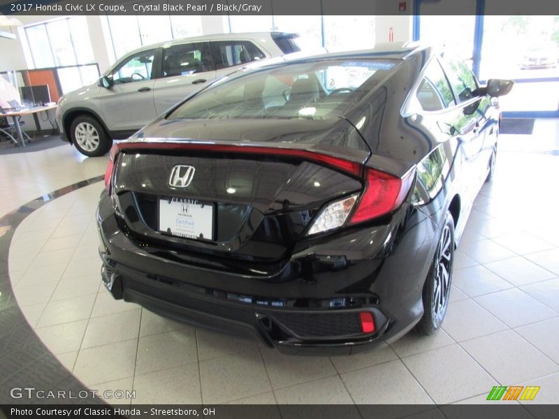 Crystal Black Pearl / Black/Gray 2017 Honda Civic LX Coupe