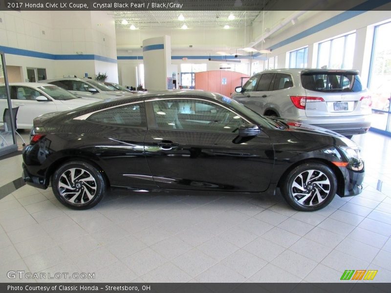 Crystal Black Pearl / Black/Gray 2017 Honda Civic LX Coupe