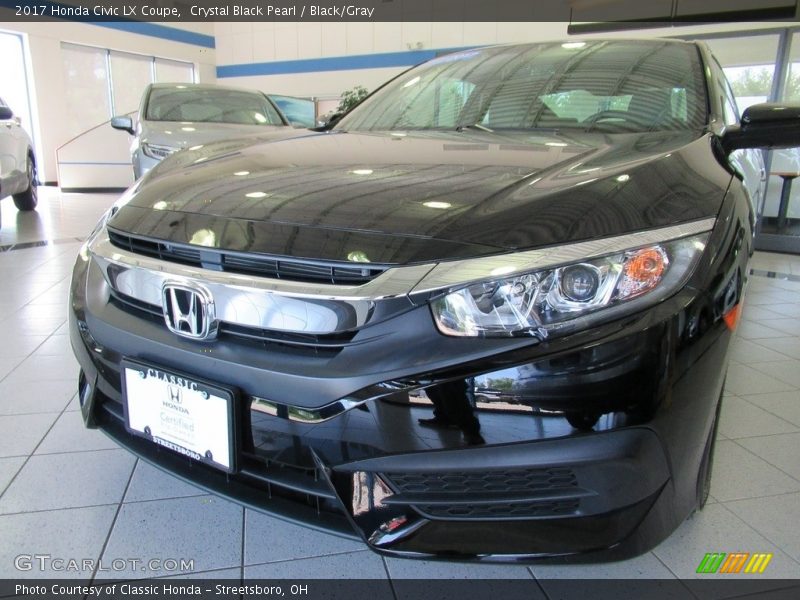 Crystal Black Pearl / Black/Gray 2017 Honda Civic LX Coupe