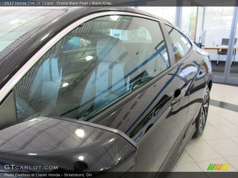 Crystal Black Pearl / Black/Gray 2017 Honda Civic LX Coupe