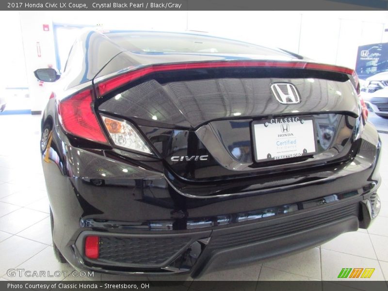 Crystal Black Pearl / Black/Gray 2017 Honda Civic LX Coupe
