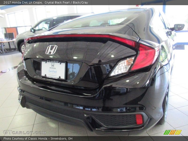 Crystal Black Pearl / Black/Gray 2017 Honda Civic LX Coupe