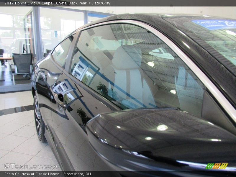Crystal Black Pearl / Black/Gray 2017 Honda Civic LX Coupe
