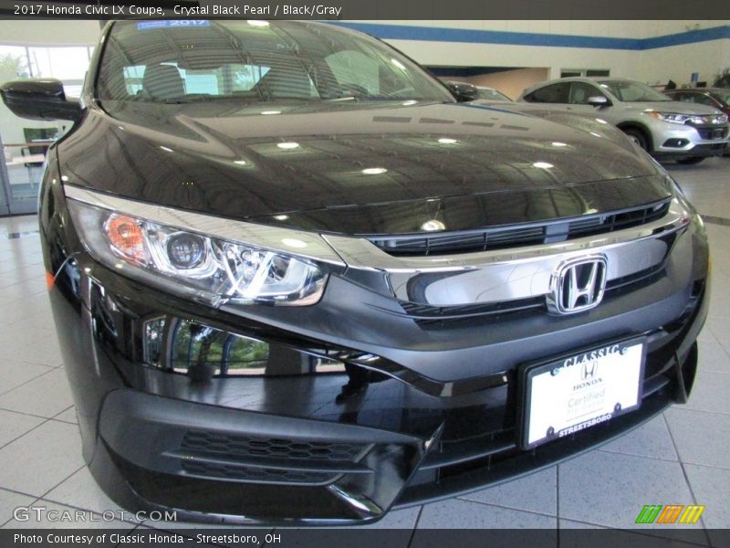 Crystal Black Pearl / Black/Gray 2017 Honda Civic LX Coupe