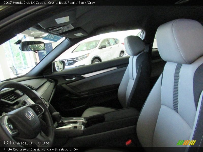 Crystal Black Pearl / Black/Gray 2017 Honda Civic LX Coupe
