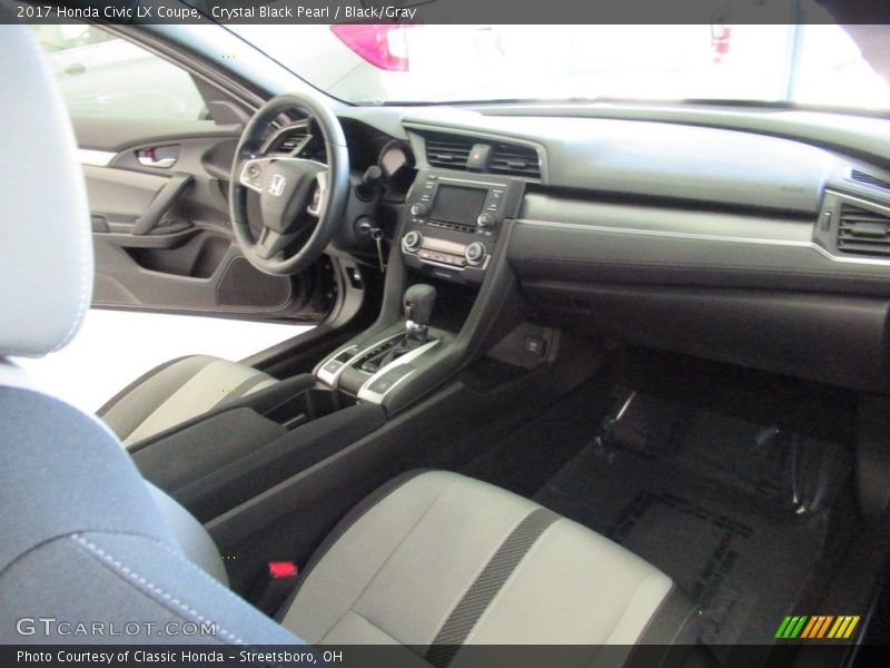 Crystal Black Pearl / Black/Gray 2017 Honda Civic LX Coupe