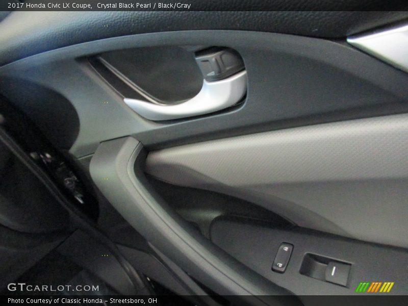 Crystal Black Pearl / Black/Gray 2017 Honda Civic LX Coupe