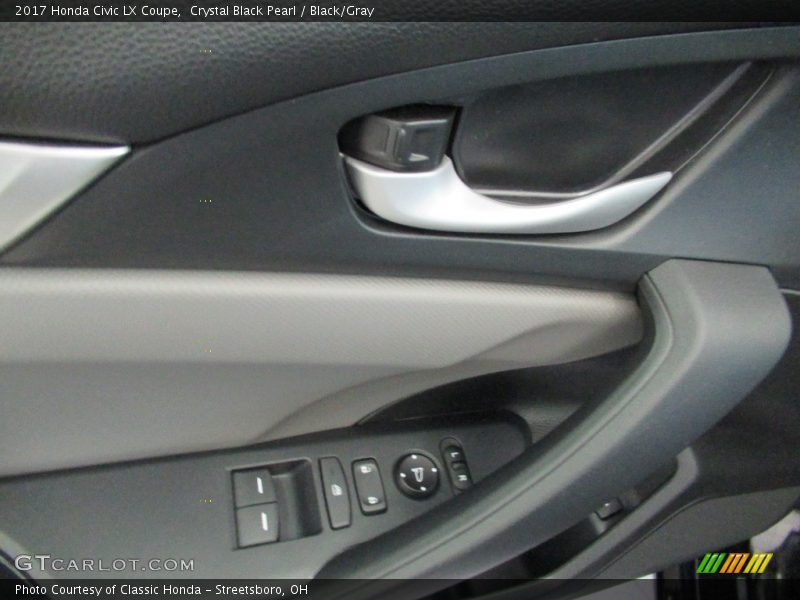 Crystal Black Pearl / Black/Gray 2017 Honda Civic LX Coupe