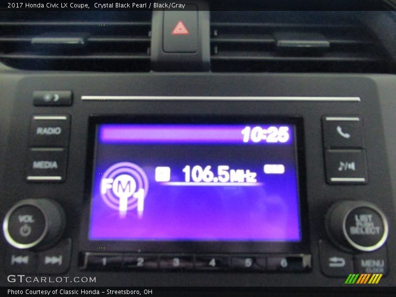 Crystal Black Pearl / Black/Gray 2017 Honda Civic LX Coupe