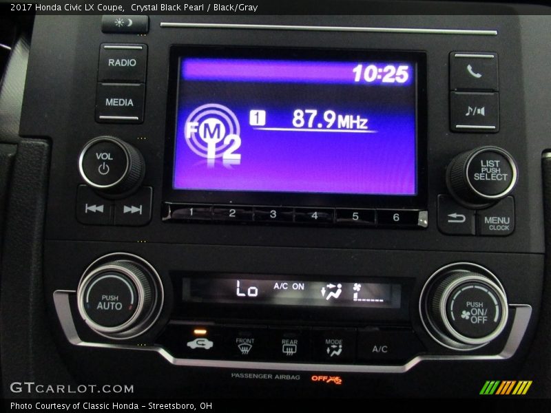 Crystal Black Pearl / Black/Gray 2017 Honda Civic LX Coupe