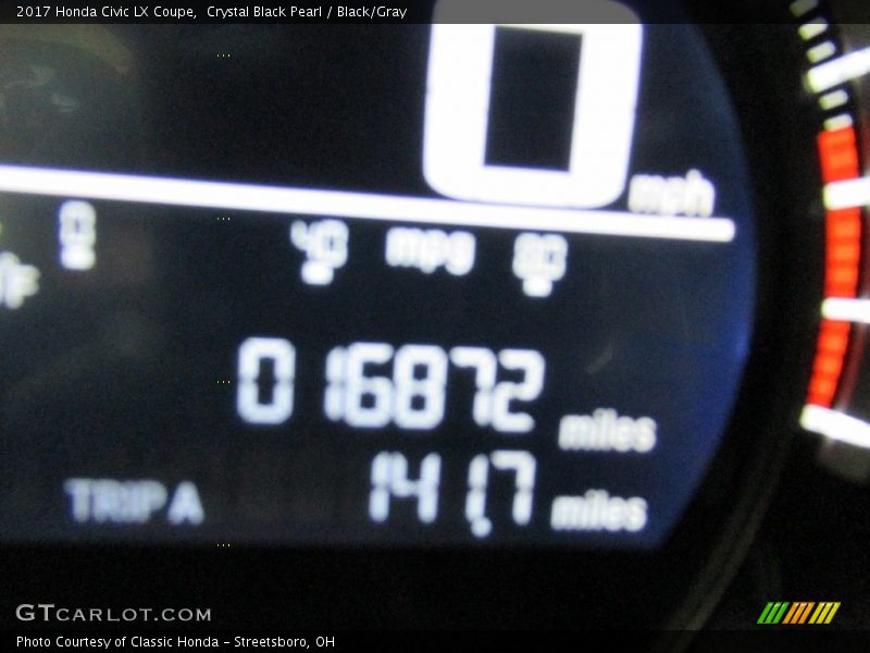 Crystal Black Pearl / Black/Gray 2017 Honda Civic LX Coupe