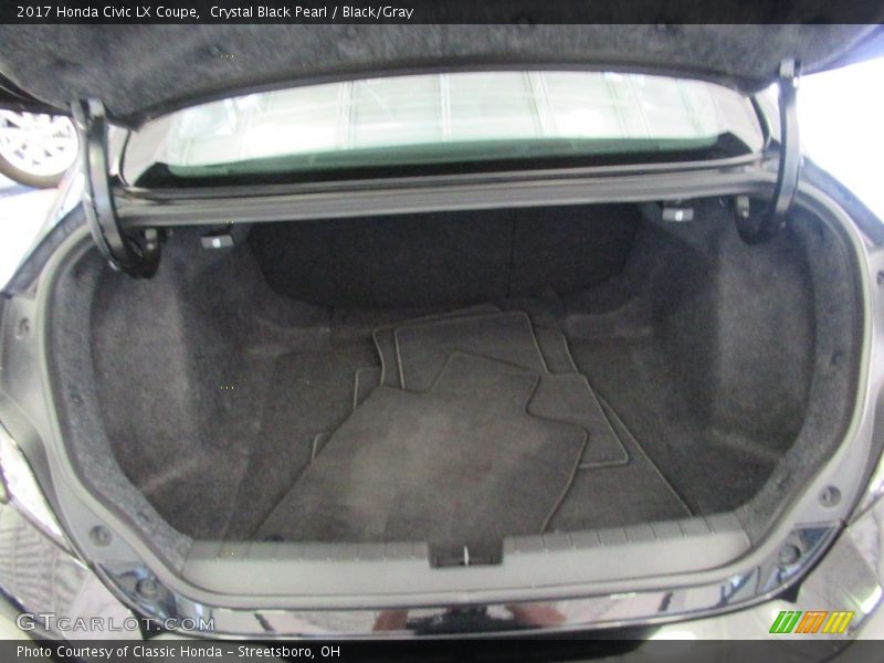 Crystal Black Pearl / Black/Gray 2017 Honda Civic LX Coupe