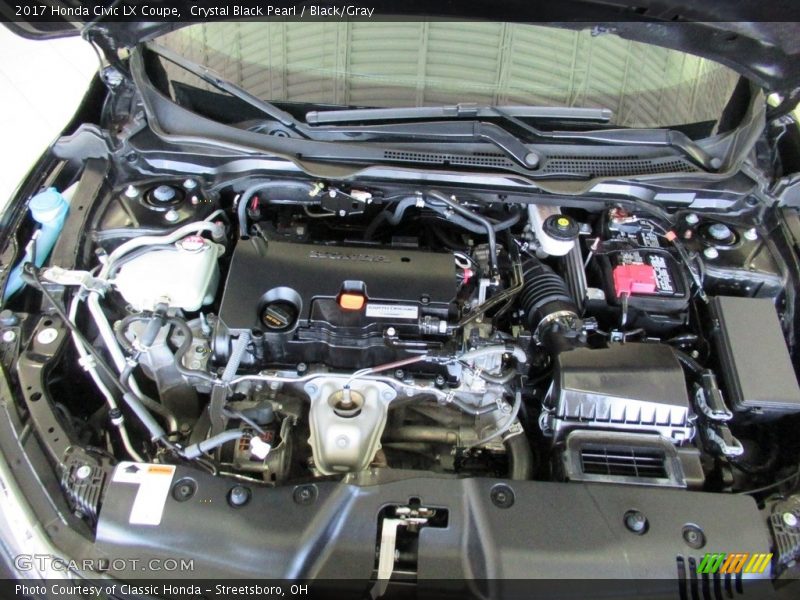 Crystal Black Pearl / Black/Gray 2017 Honda Civic LX Coupe