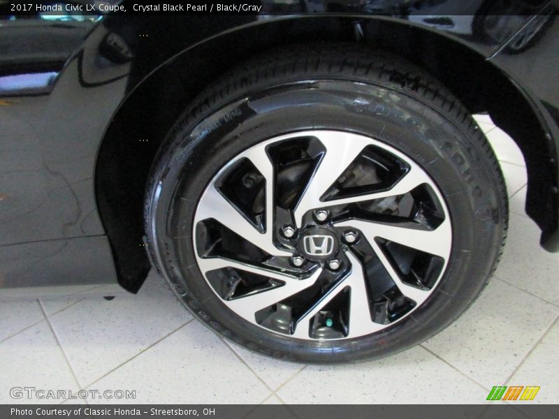 Crystal Black Pearl / Black/Gray 2017 Honda Civic LX Coupe