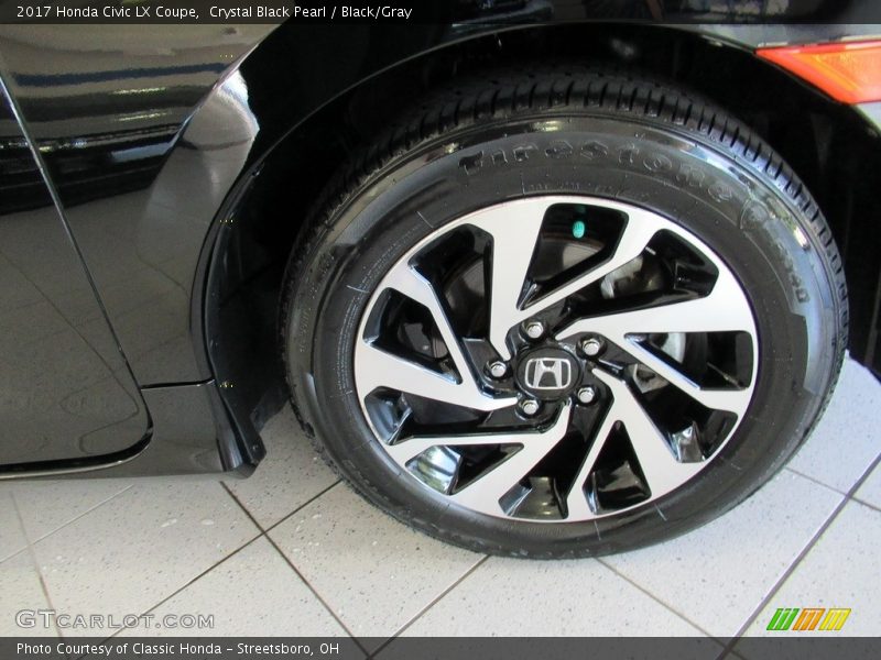 Crystal Black Pearl / Black/Gray 2017 Honda Civic LX Coupe