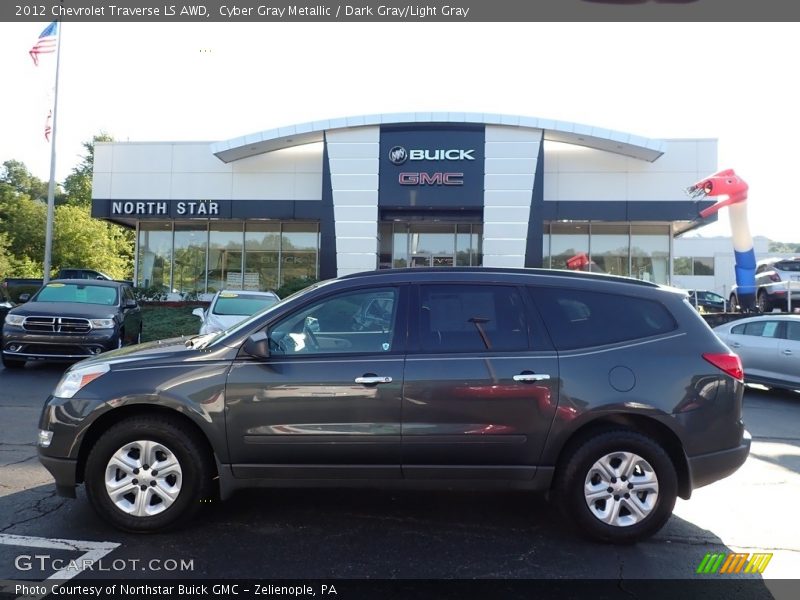 Cyber Gray Metallic / Dark Gray/Light Gray 2012 Chevrolet Traverse LS AWD