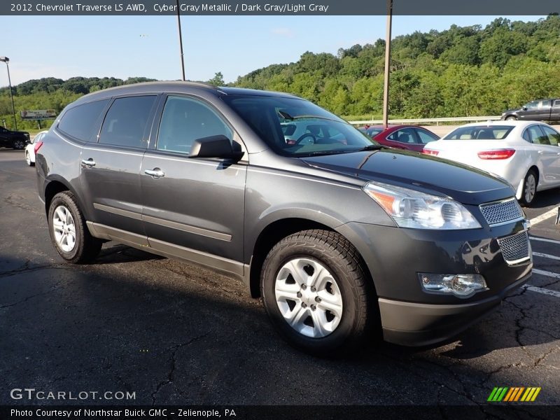Cyber Gray Metallic / Dark Gray/Light Gray 2012 Chevrolet Traverse LS AWD