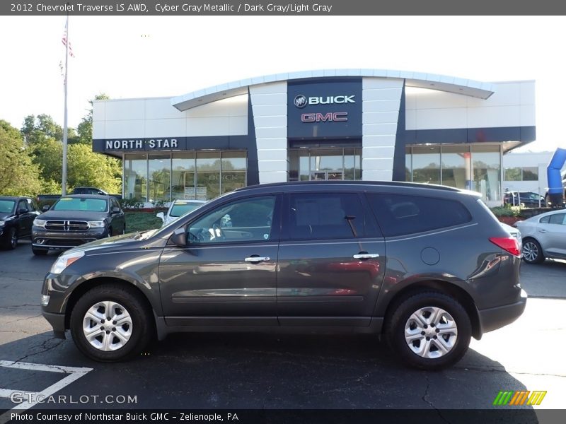 Cyber Gray Metallic / Dark Gray/Light Gray 2012 Chevrolet Traverse LS AWD