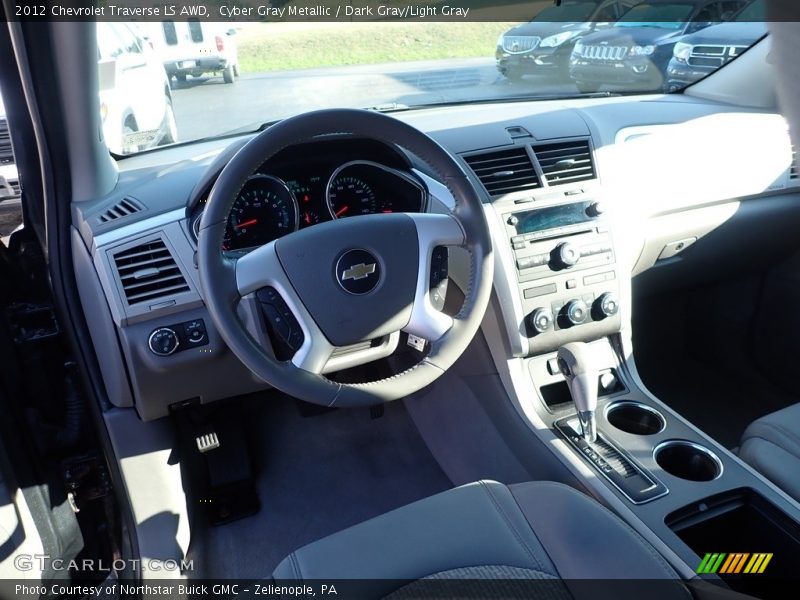 Cyber Gray Metallic / Dark Gray/Light Gray 2012 Chevrolet Traverse LS AWD