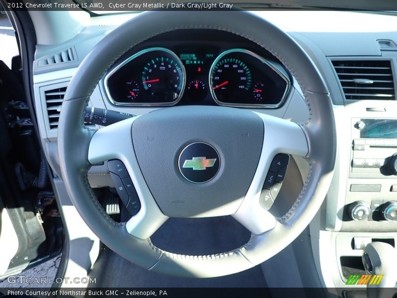 Cyber Gray Metallic / Dark Gray/Light Gray 2012 Chevrolet Traverse LS AWD