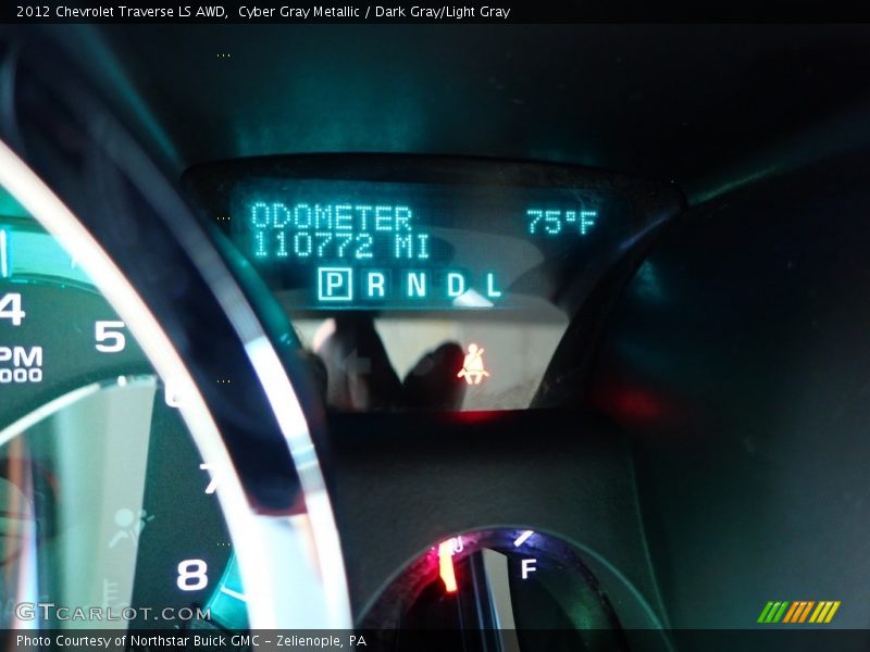 Cyber Gray Metallic / Dark Gray/Light Gray 2012 Chevrolet Traverse LS AWD
