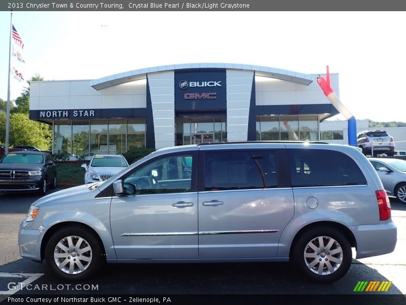 Crystal Blue Pearl / Black/Light Graystone 2013 Chrysler Town & Country Touring