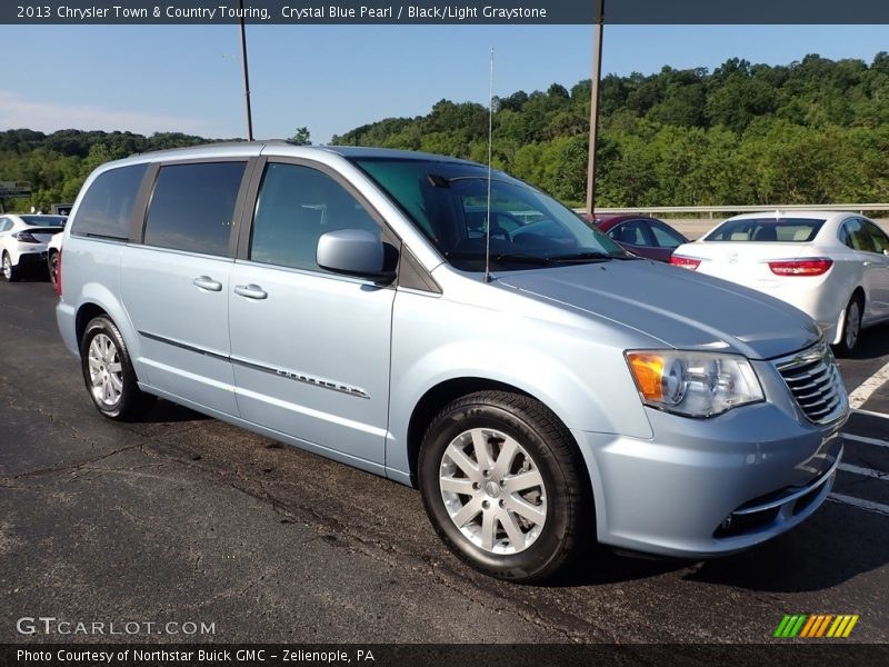 Crystal Blue Pearl / Black/Light Graystone 2013 Chrysler Town & Country Touring