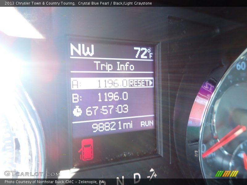 Crystal Blue Pearl / Black/Light Graystone 2013 Chrysler Town & Country Touring