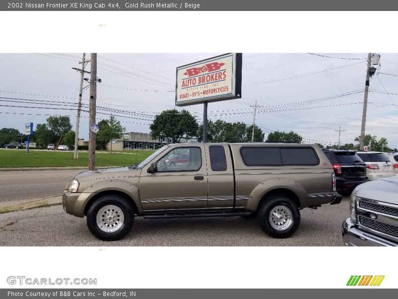 Gold Rush Metallic / Beige 2002 Nissan Frontier XE King Cab 4x4