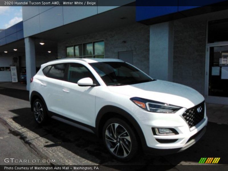 Winter White / Beige 2020 Hyundai Tucson Sport AWD