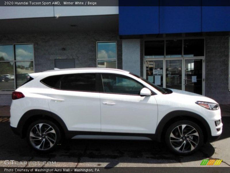 Winter White / Beige 2020 Hyundai Tucson Sport AWD