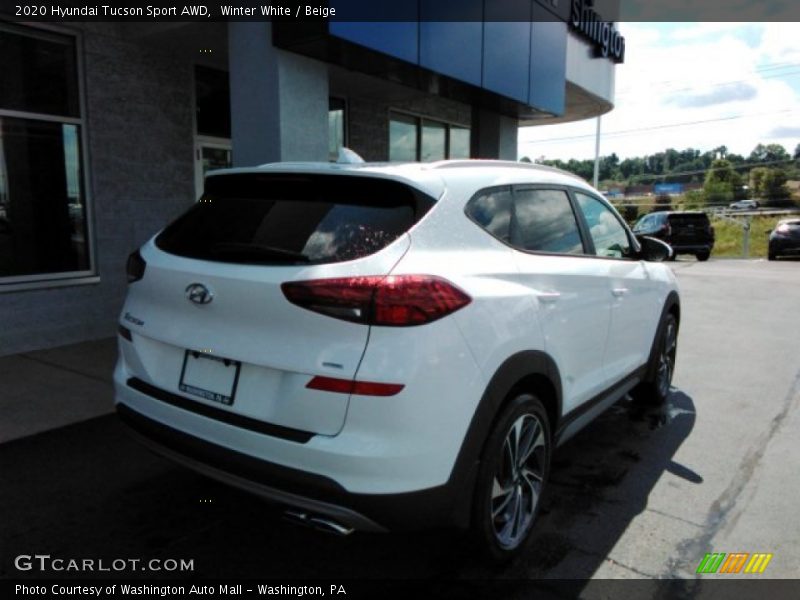 Winter White / Beige 2020 Hyundai Tucson Sport AWD