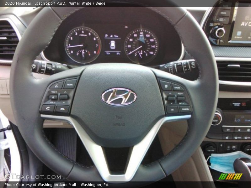 Winter White / Beige 2020 Hyundai Tucson Sport AWD